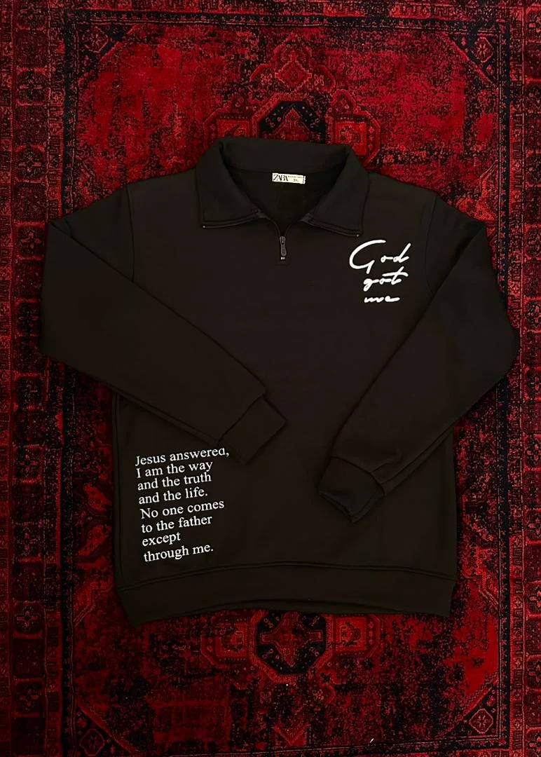 دورس نیم زیپ طرح GOD کد5366